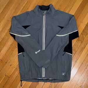 REI Men's Gray Rain Jacket with Black Panels